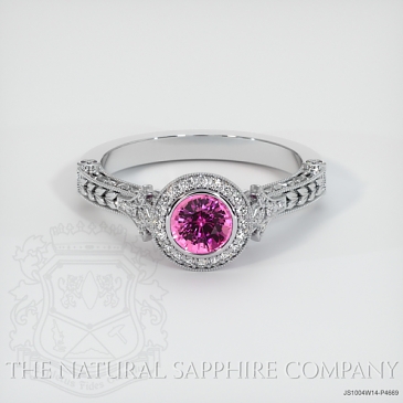 Image of Pink Sapphire Ring - Round 1.04 Ct. - 14K White Gold - #JS1004W14,P4669