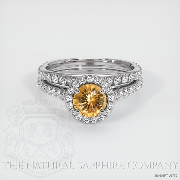 Image of Peach Sapphire Ring - Round 0.95 Ct. - Platinum 950 - #JS1009PT,U9770