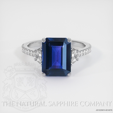 Image of Color Change Sapphire Ring - Emerald 4.99 Ct. - 14K White Gold - #JS1020W14,B14076