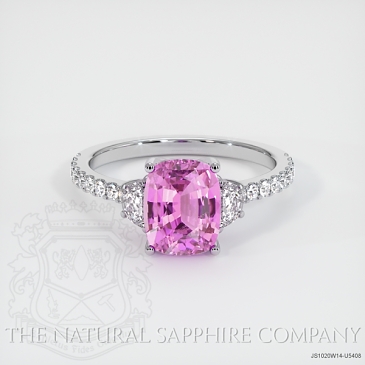 Image of Pinkish Purple Sapphire Ring - Cushion 2.00 Ct. - 14K White Gold - #JS1020W14,U5408