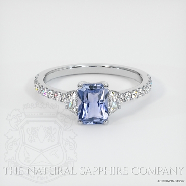 Image of Blue Sapphire Ring - Radiant 0.94 Ct. - 18K White Gold - #JS1020W18,B13367