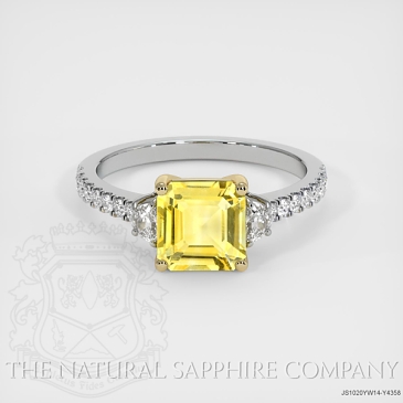Image of Yellow Sapphire Ring - Asscher 2.31 Ct. - 14K Yellow & White - #JS1020YW14,Y4358