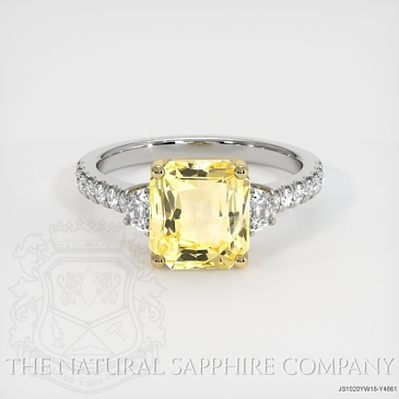 Image of Yellow Sapphire Ring - Radiant 3.13 Ct. - 18K Yellow & White - #JS1020YW18,Y4861