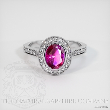 Image of Pink Sapphire Ring - Oval 1.14 Ct. - Platinum 950 - #JS1029PT,P3874