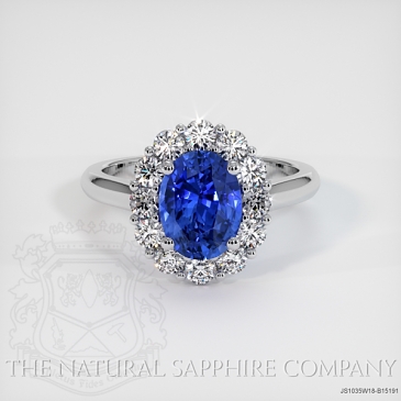 Image of Blue Sapphire Ring - Oval 2.46 Ct. - 18K White Gold - #JS1035W18,B15191