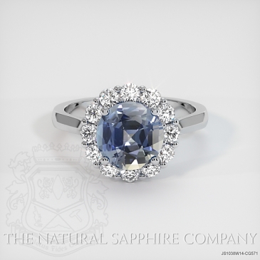 Image of Bi Color Sapphire Ring - Round 2.44 Ct. - 14K White Gold - #JS1038W14,CG571