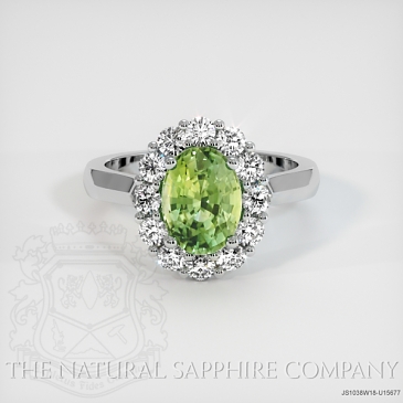 Image of Green Sapphire Ring - Oval 2.07 Ct. - 18K White Gold - #JS1038W18,U15677