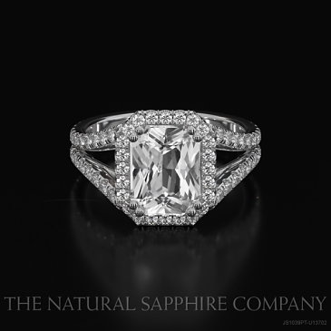 Image of White Sapphire Ring - Radiant 3.51 Ct. - Platinum 950 - #JS1039PT,U13702