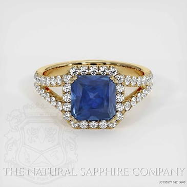 Image of Blue Sapphire Ring - Radiant 1.82 Ct. - 18K Yellow Gold - #JS1039Y18,B10640