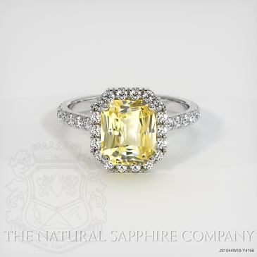 Image of Yellow Sapphire Ring - Radiant 2.42 Ct. - 18K White Gold - #JS1044W18,Y4166