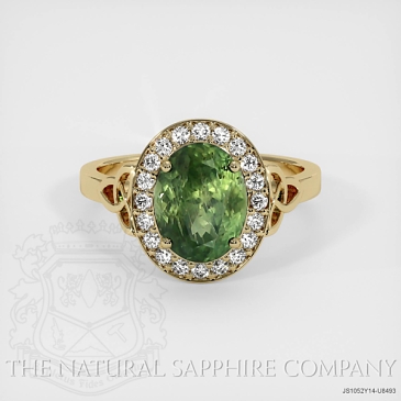 Image of Yellowish Green Sapphire Ring - Oval 2.84 Ct. - 14K Yellow Gold - #JS1052Y14,U8493