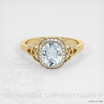 Image of Bluish Green Sapphire Ring - Cushion 1.42 Ct. - 18K Yellow Gold - #JS1052Y18,U10623