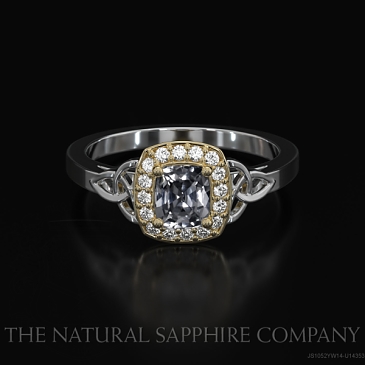 Image of White Sapphire Ring - Cushion 0.72 Ct. - 14K Yellow & White - #JS1052YW14,U14353