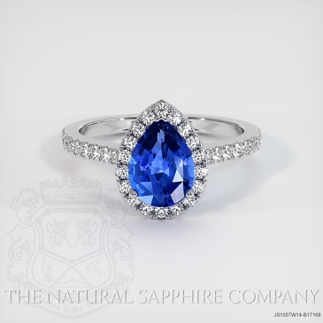 Image of Blue Sapphire Ring - Pear 1.86 Ct. - 14K White Gold - #JS1057W14,B17168