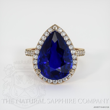 Image of Blue Sapphire Ring - Pear 9.30 Ct. - 18K Yellow Gold - #JS1057Y18,B12129