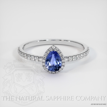Image of Blue Sapphire Ring - Pear 0.86 Ct. - 18K White Gold - #JS1061W18,B13482