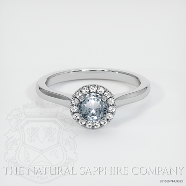 Image of Bluish Gray Sapphire Ring - Round 0.62 Ct. - Platinum 950 - #JS1069PT,U9263