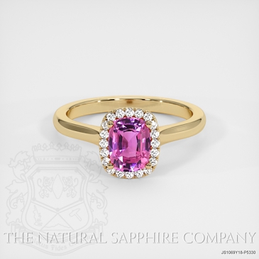 Image of Pink Sapphire Ring - Cushion 1.51 Ct. - 18K Yellow Gold - #JS1069Y18,P5330