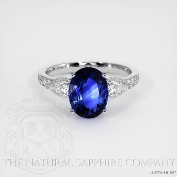 Image of Blue Sapphire Ring - Oval 2.21 Ct. - 18K White Gold - #JS1077W18,B15677