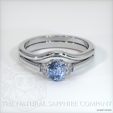 Image of Blue Sapphire Ring - Oval 0.73 Ct. - Platinum 950 - #JS1092PT,B10453