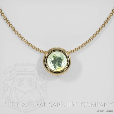 Image of Bi Color Sapphire Pendant Necklace - Round 0.73 Ct. - 14K Yellow Gold - #JS1096Y14,CG468