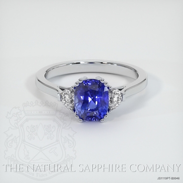 Image of Blue Sapphire Ring - Cushion 2.05 Ct. - Platinum 950 - #JS1119PT,B9946