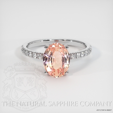 Image of Padparadscha Sapphire Ring - Oval 2.07 Ct. - 14K White Gold - #JS1121W14,S6607