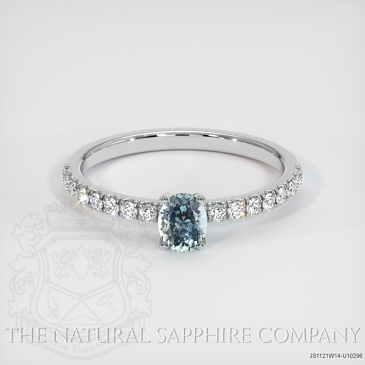 Image of Bluish Green Sapphire Ring - Oval 0.44 Ct. - 14K White Gold - #JS1121W14,U10296