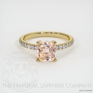 Image of Padparadscha Sapphire Ring - Cushion 2.29 Ct. - 18K Yellow Gold - #JS1121Y18,PA3387
