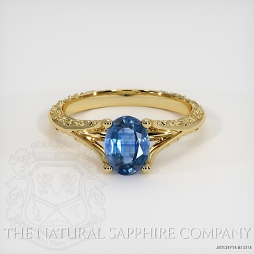 Image of Blue Sapphire Ring - Oval 0.95 Ct. - 14K Yellow Gold - #JS1124Y14,B13318