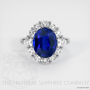 Image of Blue Sapphire Ring - Oval 4.55 Ct. - Platinum 950 - #JS1125PT,B12599
