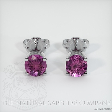 Image of Pink Sapphire Earrings - Round 0.91 Ct. - 18K White Gold - #JS112W18,PR1773-P