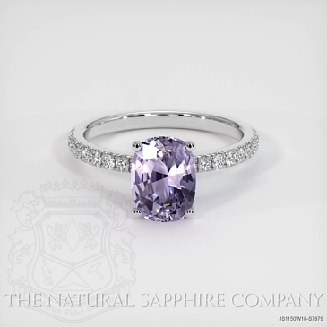 Image of Purple Sapphire Ring - Cushion 2.34 Ct. - 18K White Gold - #JS1150W18,S7979