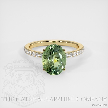 Image of Green Sapphire Ring - Oval 3.00 Ct. - 18K Yellow Gold - #JS1150Y18,U15362