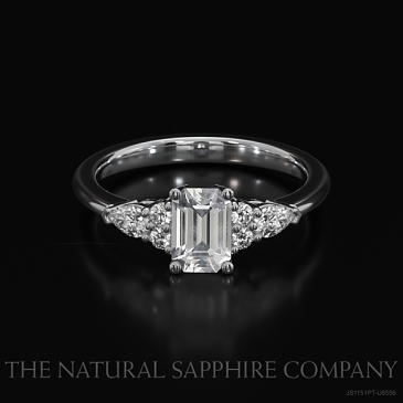 Image of White Sapphire Ring - Emerald 0.89 Ct. - Platinum 950 - #JS1151PT,U8556