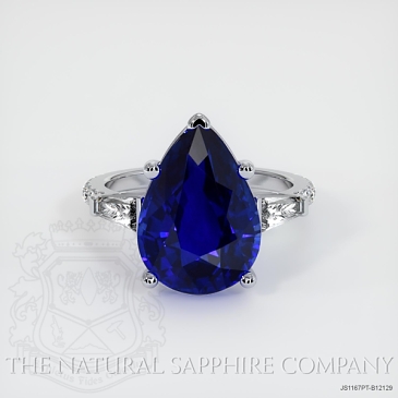 Image of Blue Sapphire Ring - Pear 9.30 Ct. - Platinum 950 - #JS1167PT,B12129