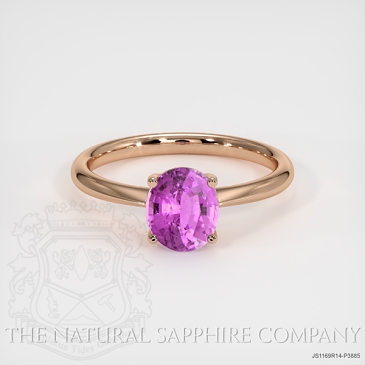 Image of Pink Sapphire Ring - Oval 1.60 Ct. - 14K Rose Gold - #JS1169R14,P3885
