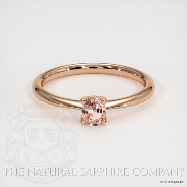 Image of Padparadscha Sapphire Ring - Oval 0.37 Ct. - 14K Rose Gold - #JS1169R14,S4496