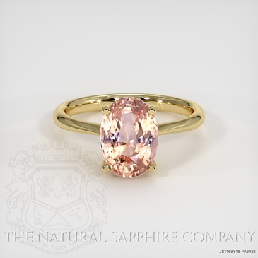 Image of Padparadscha Sapphire Ring - Oval 3.48 Ct. - 18K Yellow Gold - #JS1169Y18,PA3928