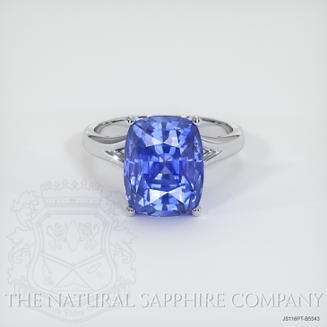 Image of Blue Sapphire Ring - Cushion 6.76 Ct. - Platinum 950 - #JS116PT,B5543