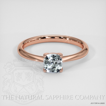 Image of Grayish Blue Sapphire Ring - Cushion 0.59 Ct. - 14K Rose Gold - #JS1170R14,U8695