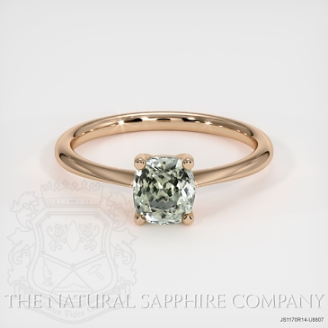 Image of Green Sapphire Ring - Cushion 1.16 Ct. - 14K Rose Gold - #JS1170R14,U8807