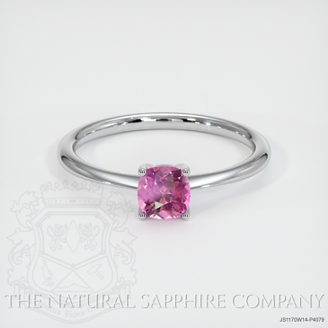 Image of Pink Sapphire Ring - Cushion 0.52 Ct. - 14K White Gold - #JS1170W14,P4079