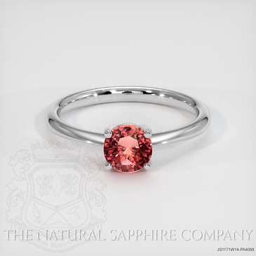 Image of Padparadscha Sapphire Ring - Round 1.04 Ct. - 14K White Gold - #JS1171W14,PA4088