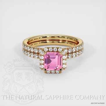 Image of Pink Sapphire Ring - Asscher 1.17 Ct. - 14K Yellow Gold - #JS1174Y14,P4381