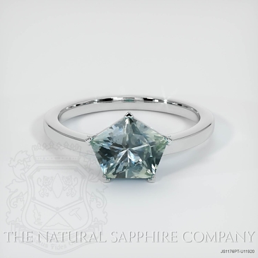 Image of Bluish Green Sapphire Ring - Fancy 1.68 Ct. - Platinum 950 - #JS1176PT,U11920