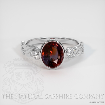 Image of Bi Color Sapphire Ring - Oval 3.19 Ct. - 18K White Gold - #JS1190W18,CG797