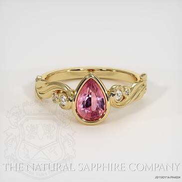 Image of Padparadscha Sapphire Ring - Pear 1.05 Ct. - 14K Yellow Gold - #JS1190Y14,PA4004