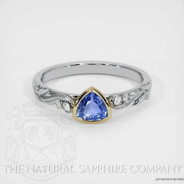 Image of Blue Sapphire Ring - Trillion 0.49 Ct. - 14K Yellow & White - #JS1190YW14,B13886