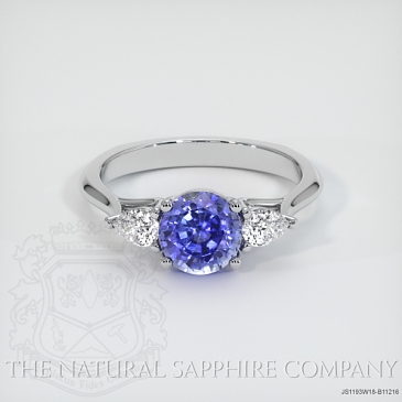 Image of Blue Sapphire Ring - Round 1.33 Ct. - 18K White Gold - #JS1193W18,B11216